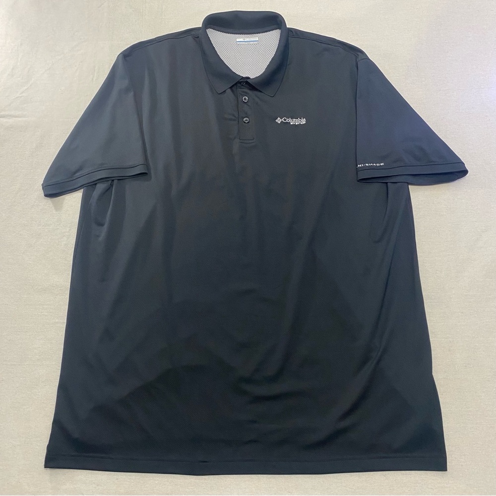 Columbia Mens 3XL TALL PFG Omni-Shield Sun Protection Polo Vented Shirt BLACK